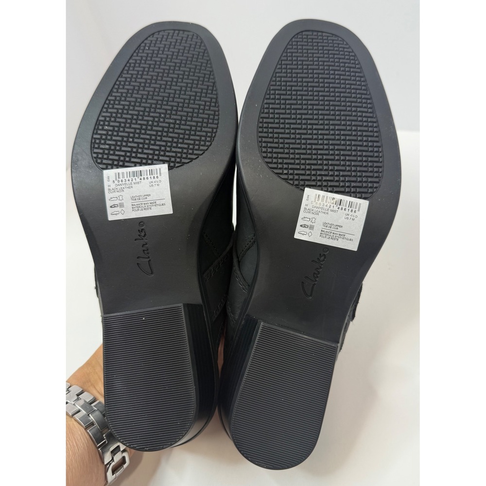 Clark's Danyelle Mist Clogs Black Leather Size 7 Women boho Retro - Picture 4 of 9